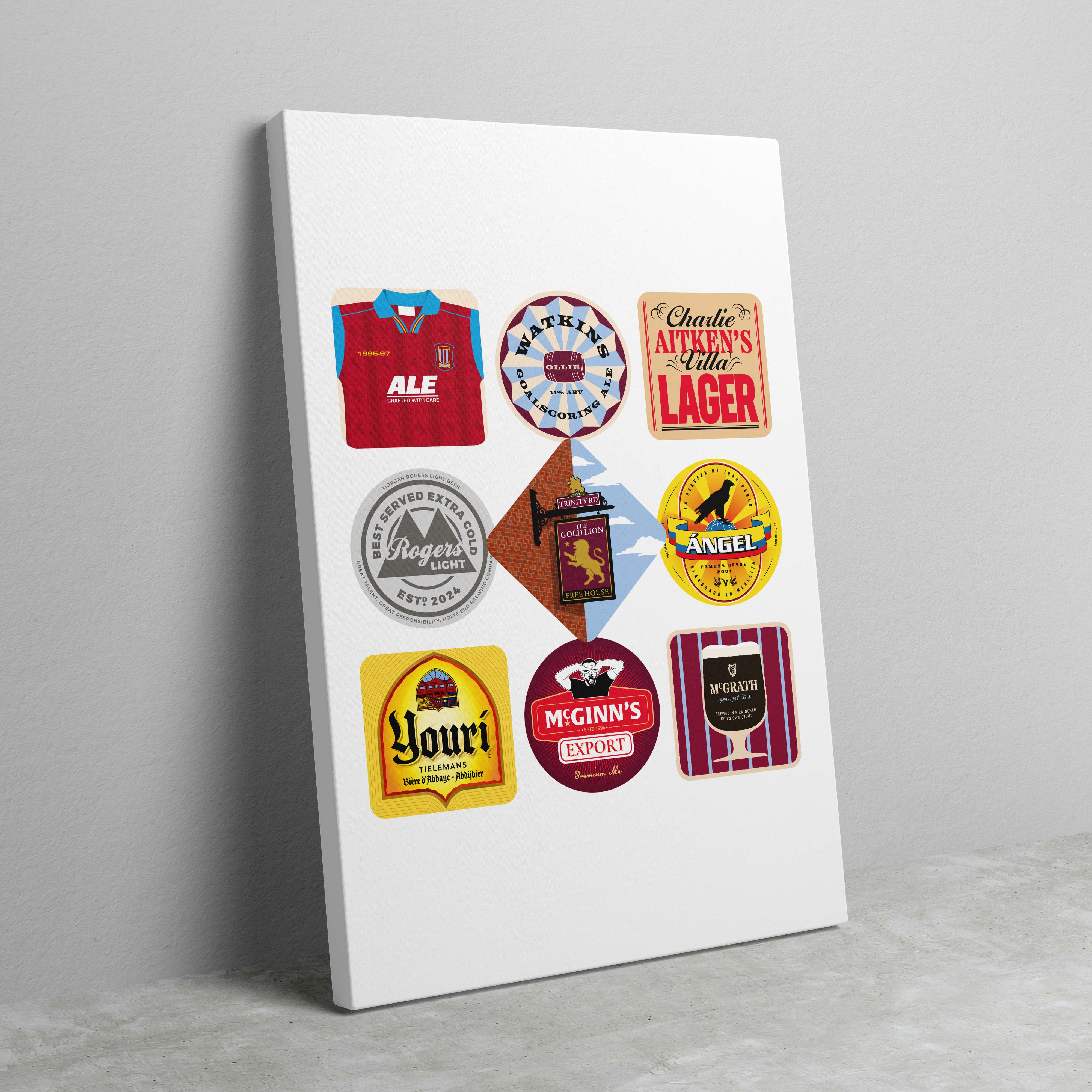 Aston Villa Beer Mat Art - Image 3