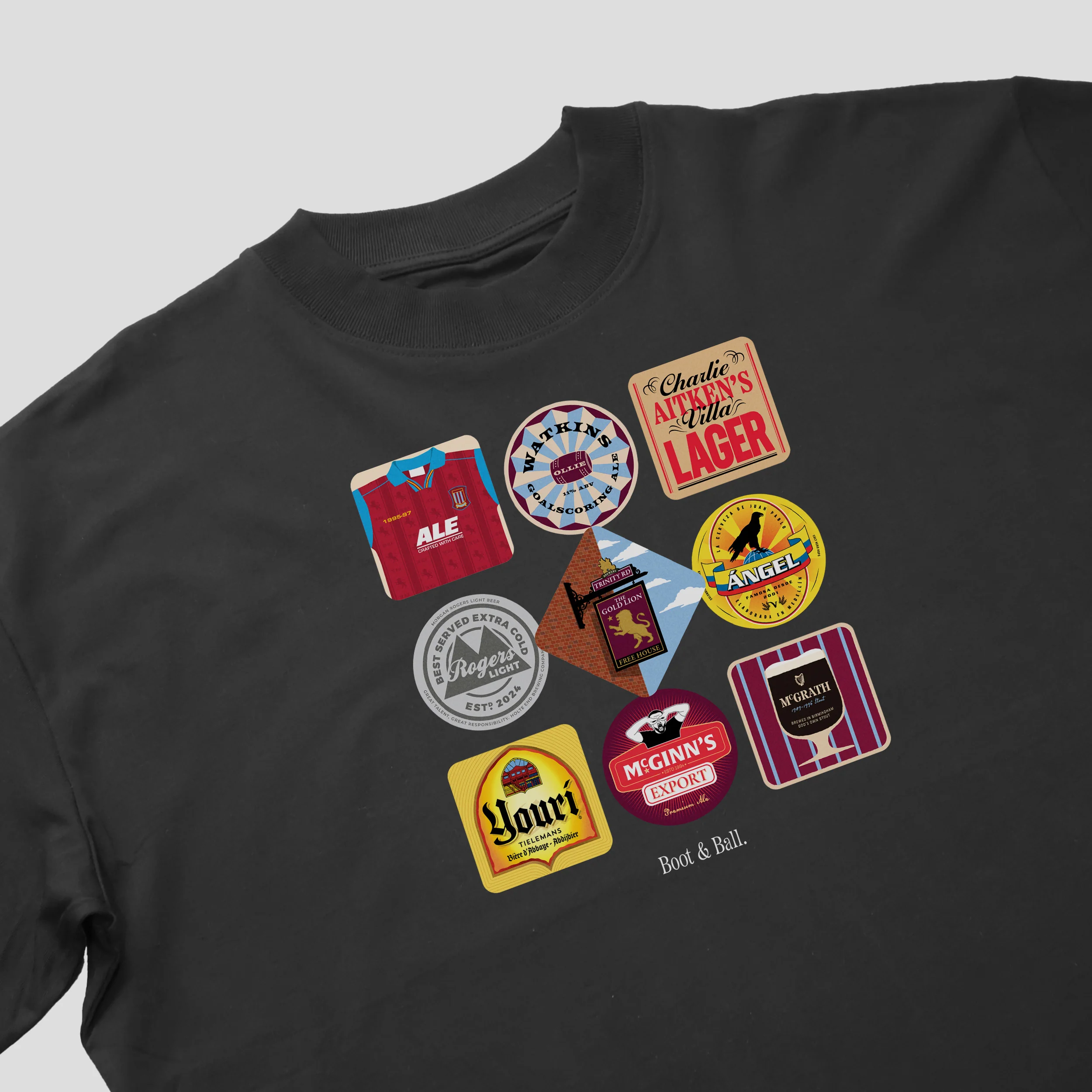 Aston Villa Beer Mats Oversized T-Shirt - Image 3