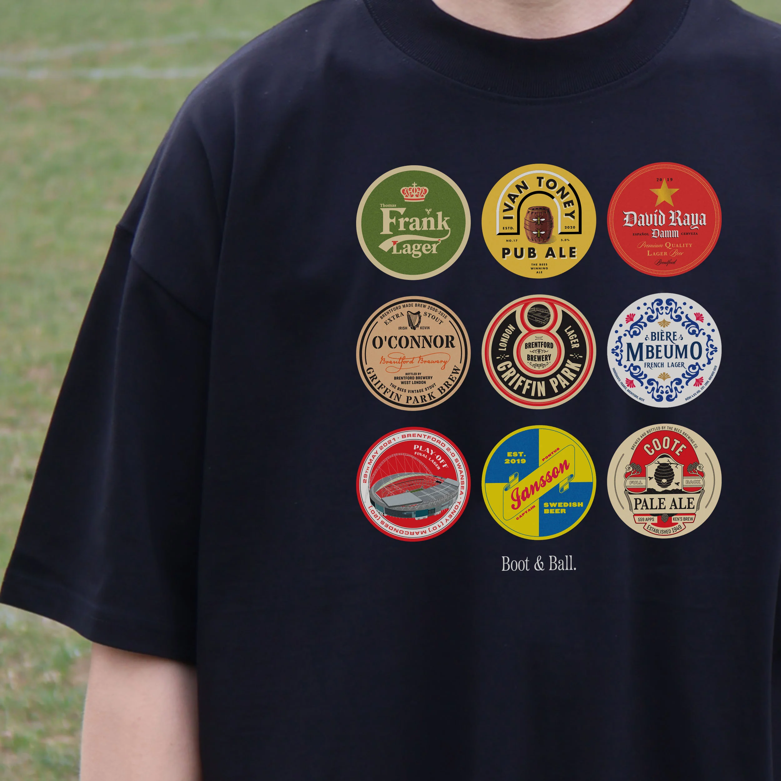Brentford Beer Mats Oversized T-Shirt - Image 7