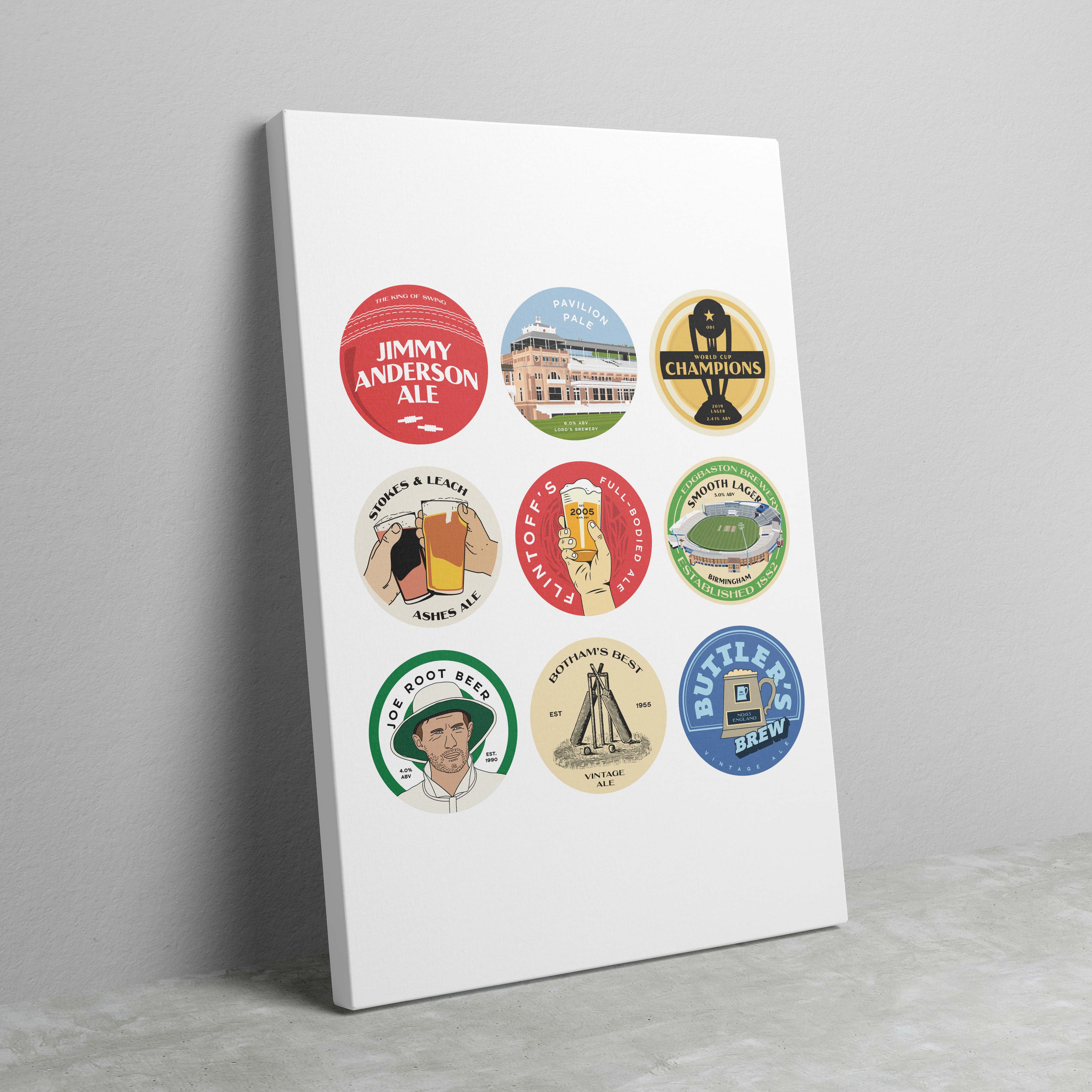 England Cricket Beer Mat Art - Image 2