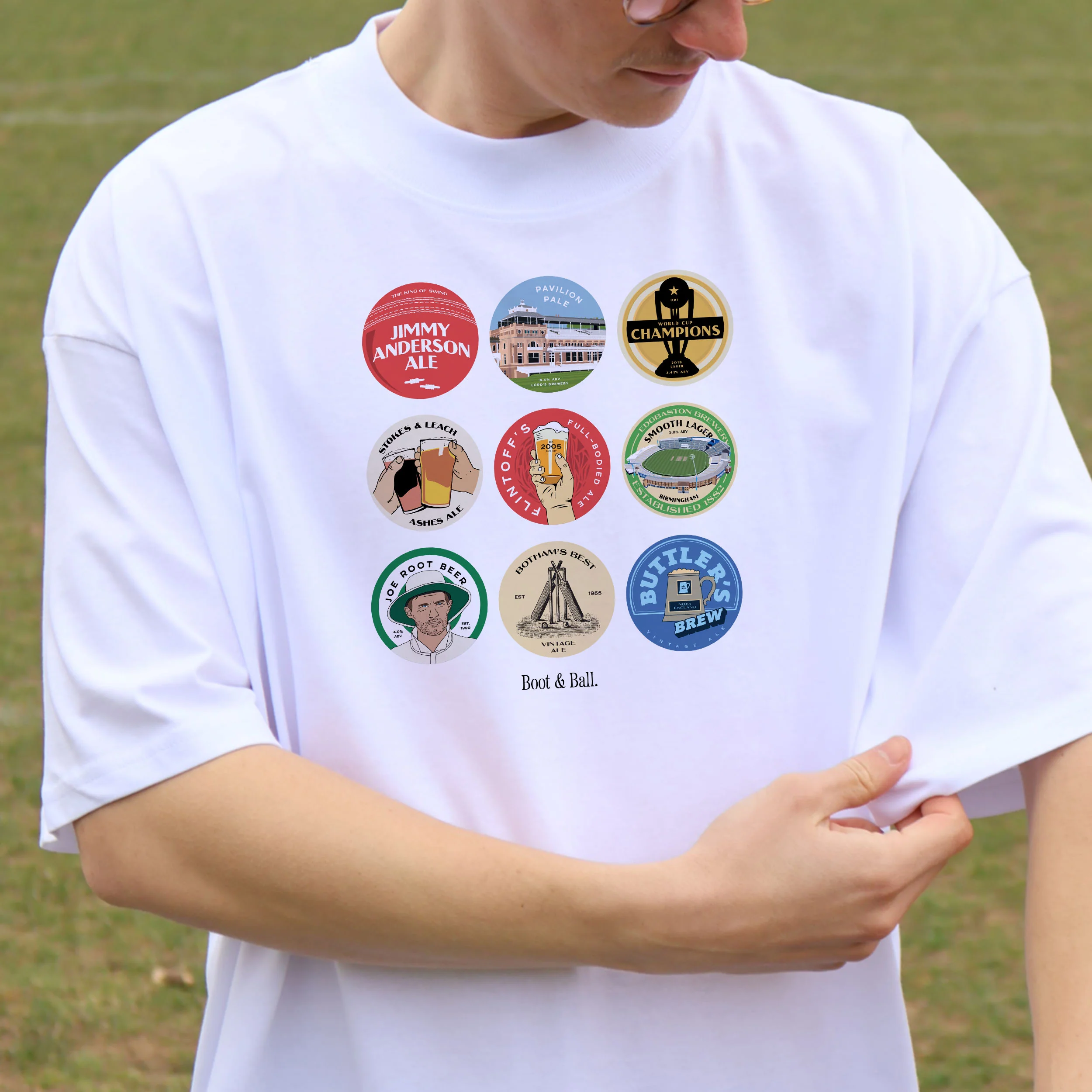 England Cricket Beer Mats Oversized T-Shirt - Image 10