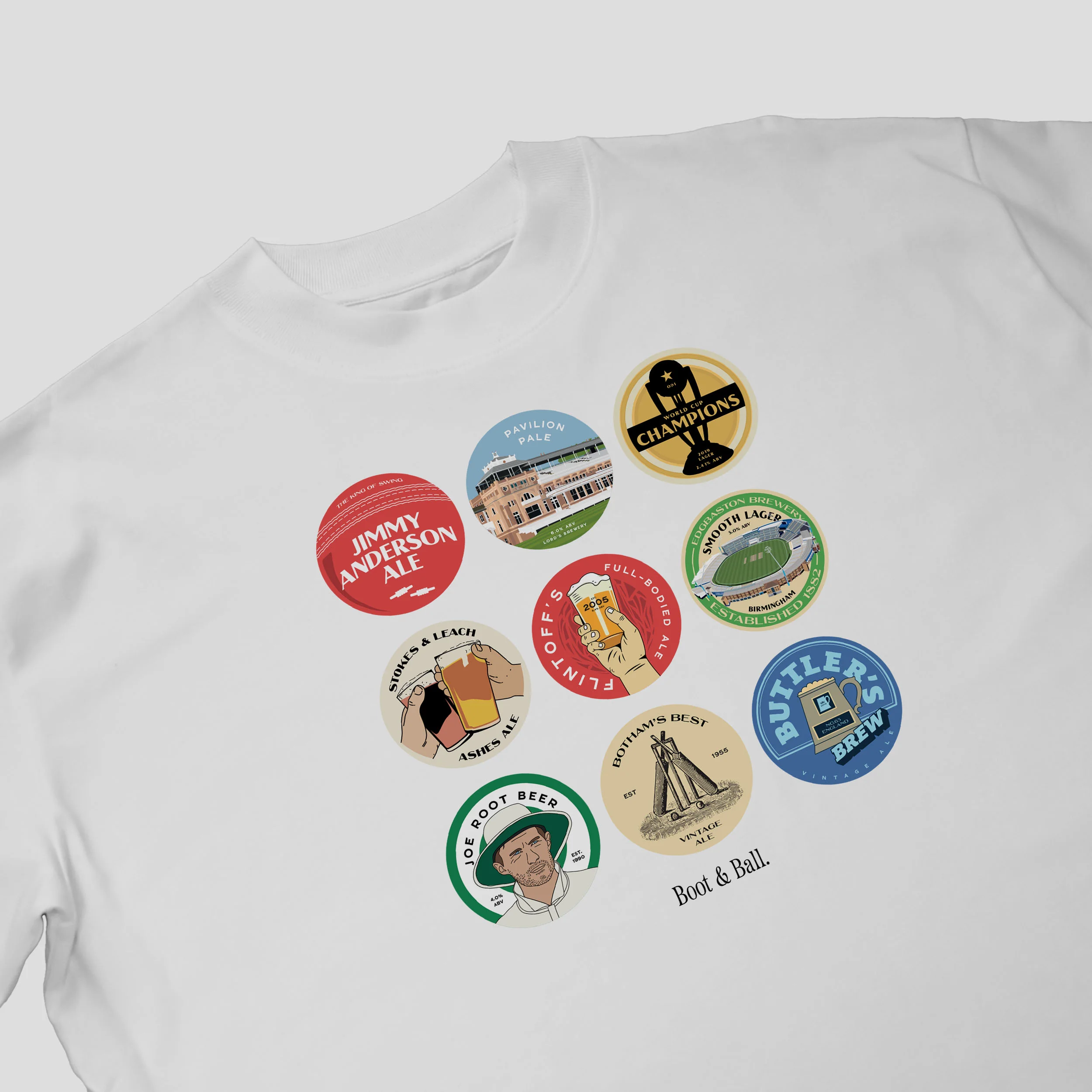 England Cricket Beer Mats Oversized T-Shirt - Image 8