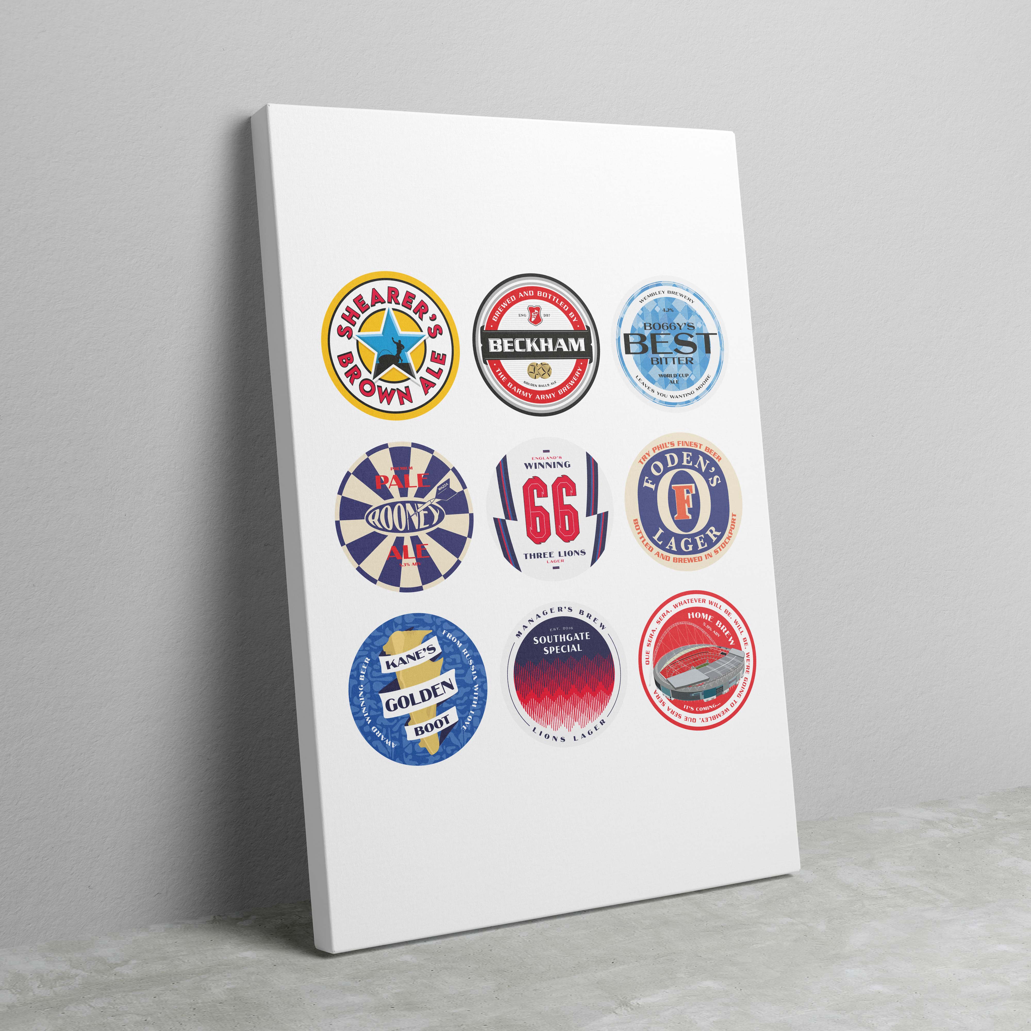 England Football Beer Mat Art - Image 2