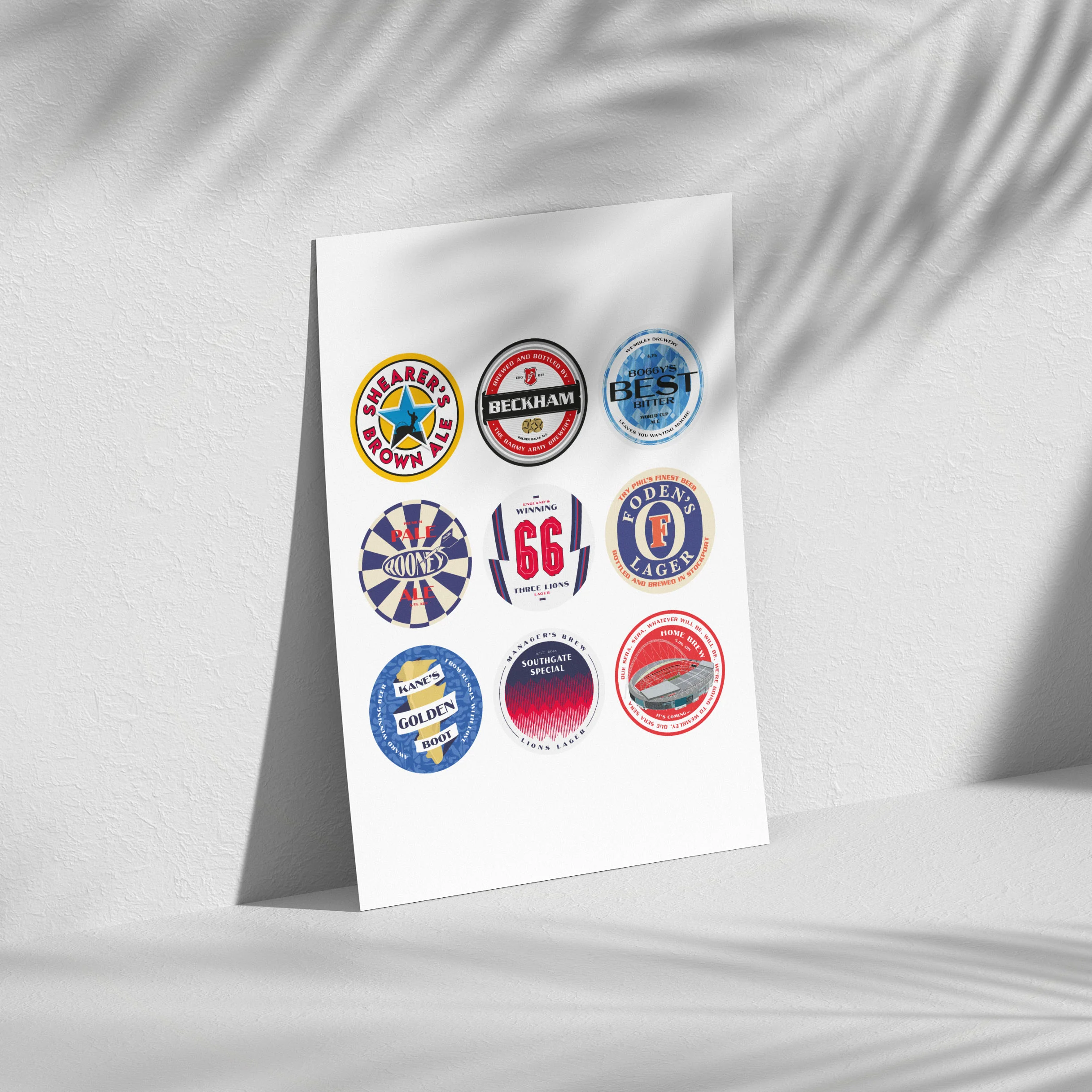England Football Beer Mat Art - Image 3