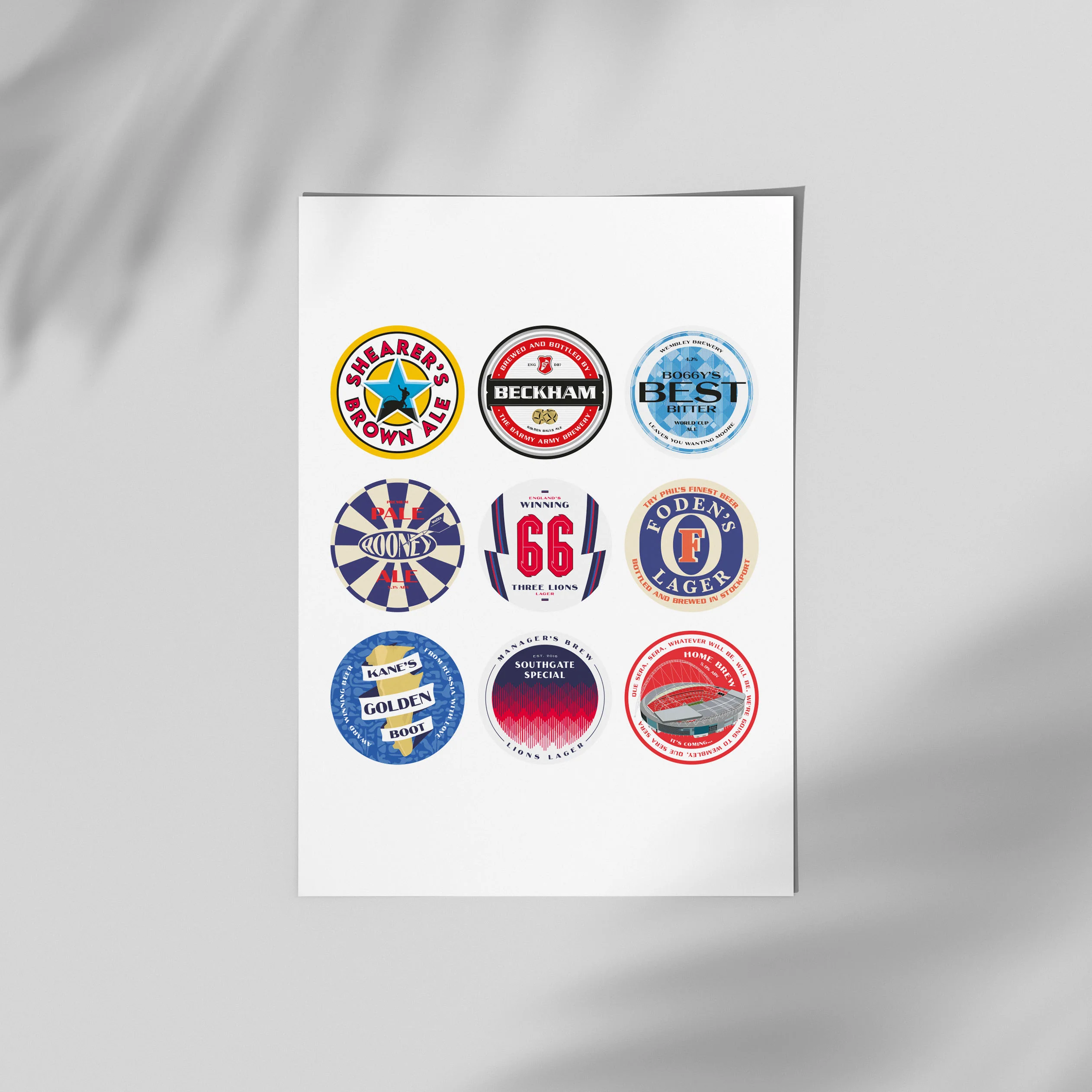 England Football Beer Mat Art - Image 4