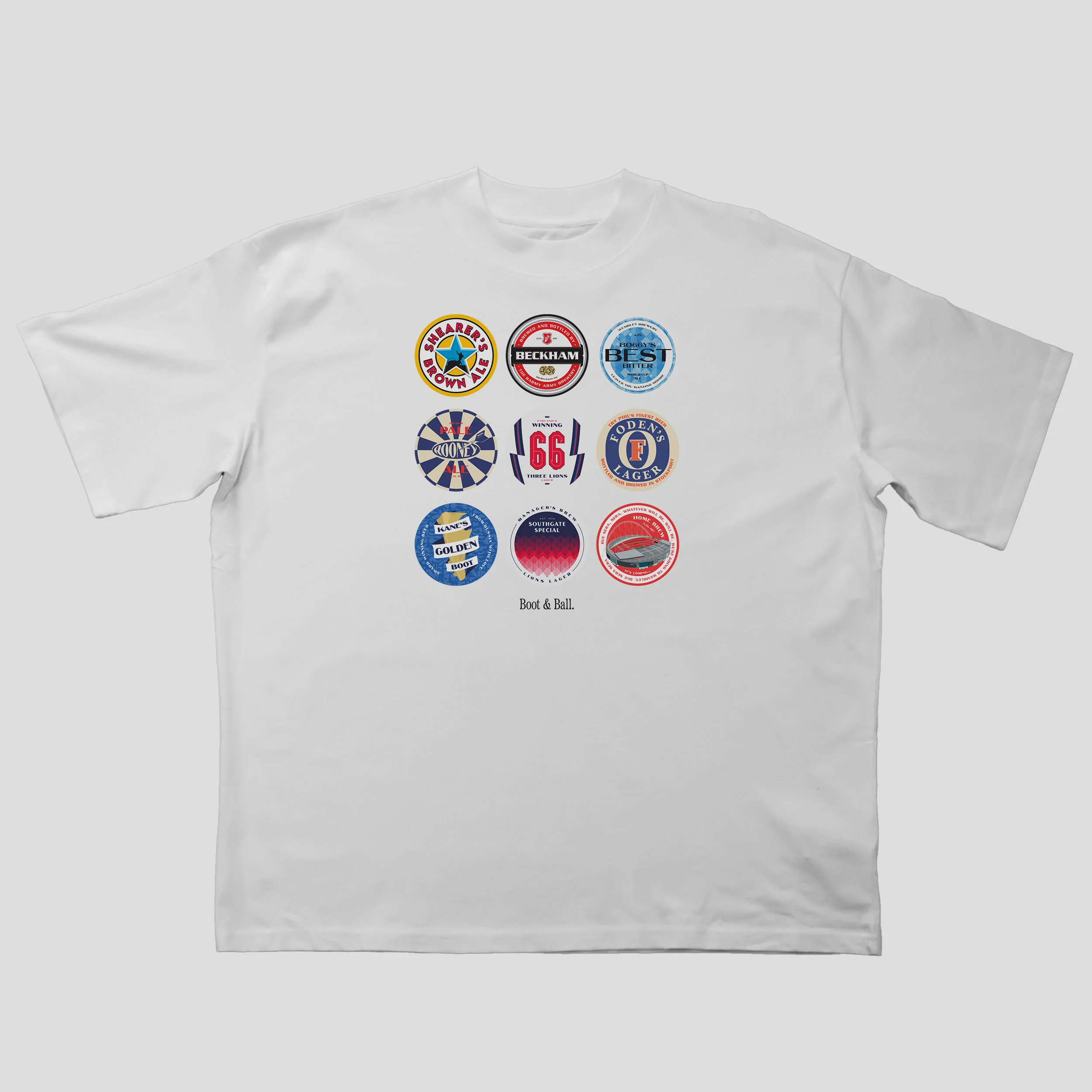 England Football Beer Mats Oversized T-Shirt - Image 2