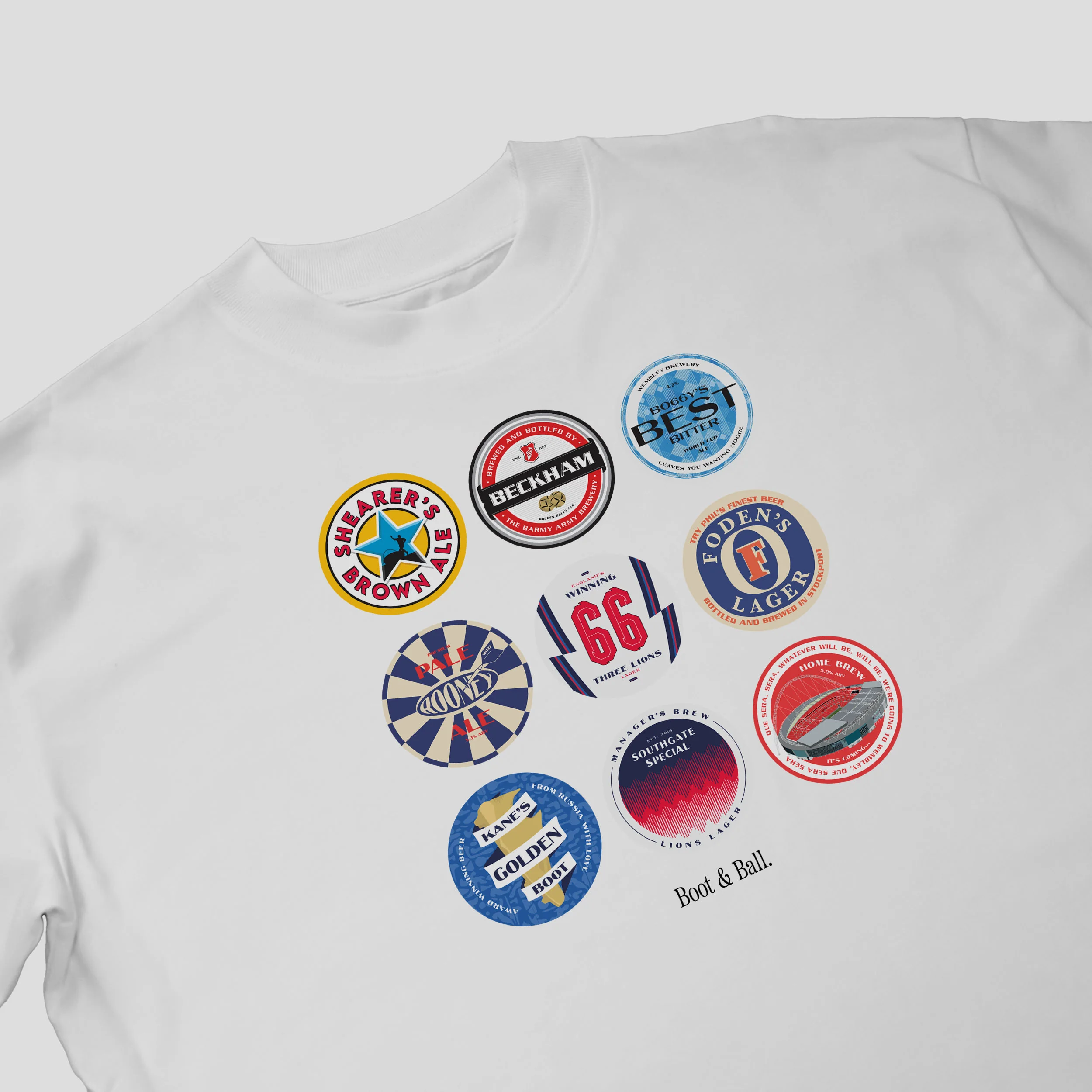 England Football Beer Mats Oversized T-Shirt - Image 4