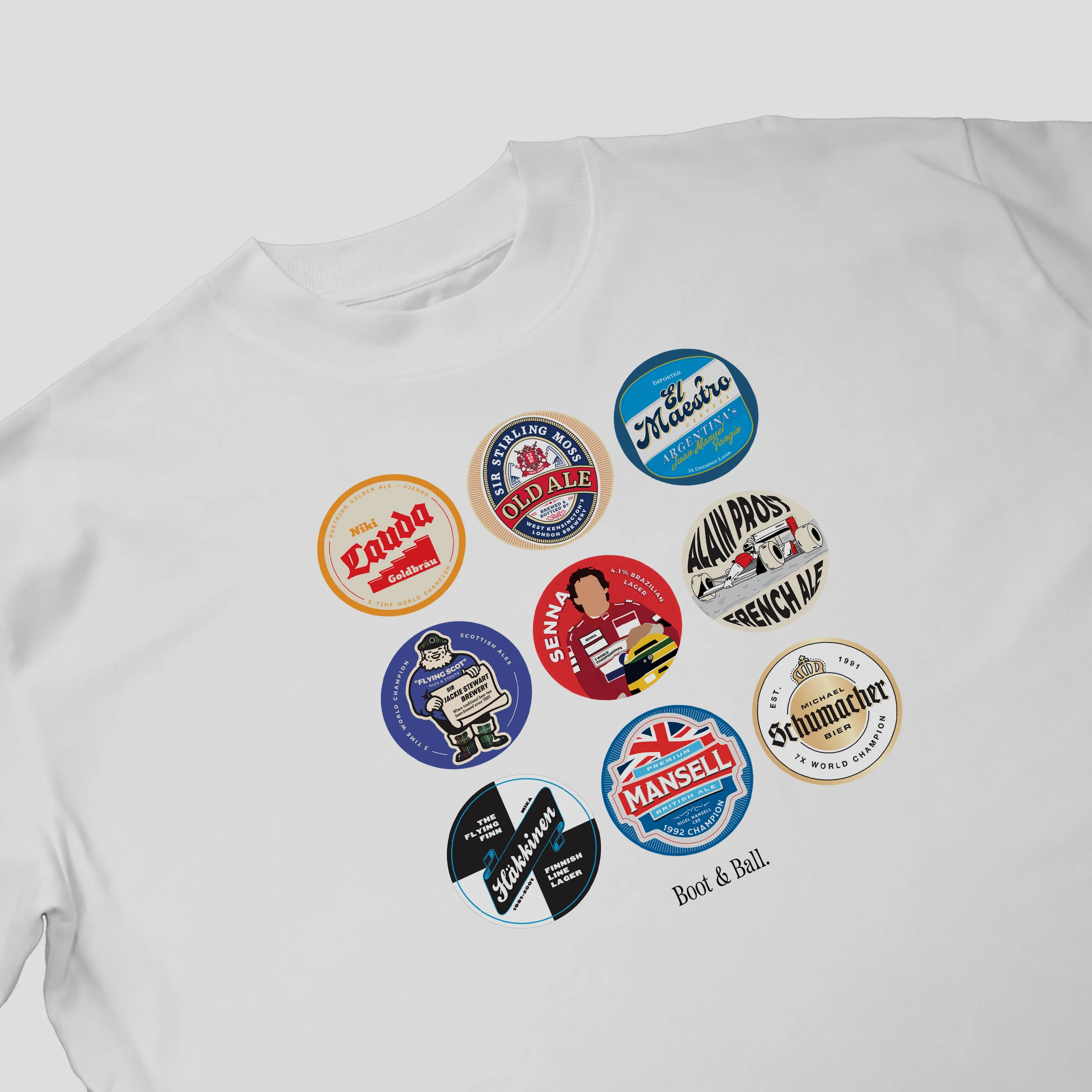 F1 Legends Beer Mats Oversized T-Shirt - Image 4