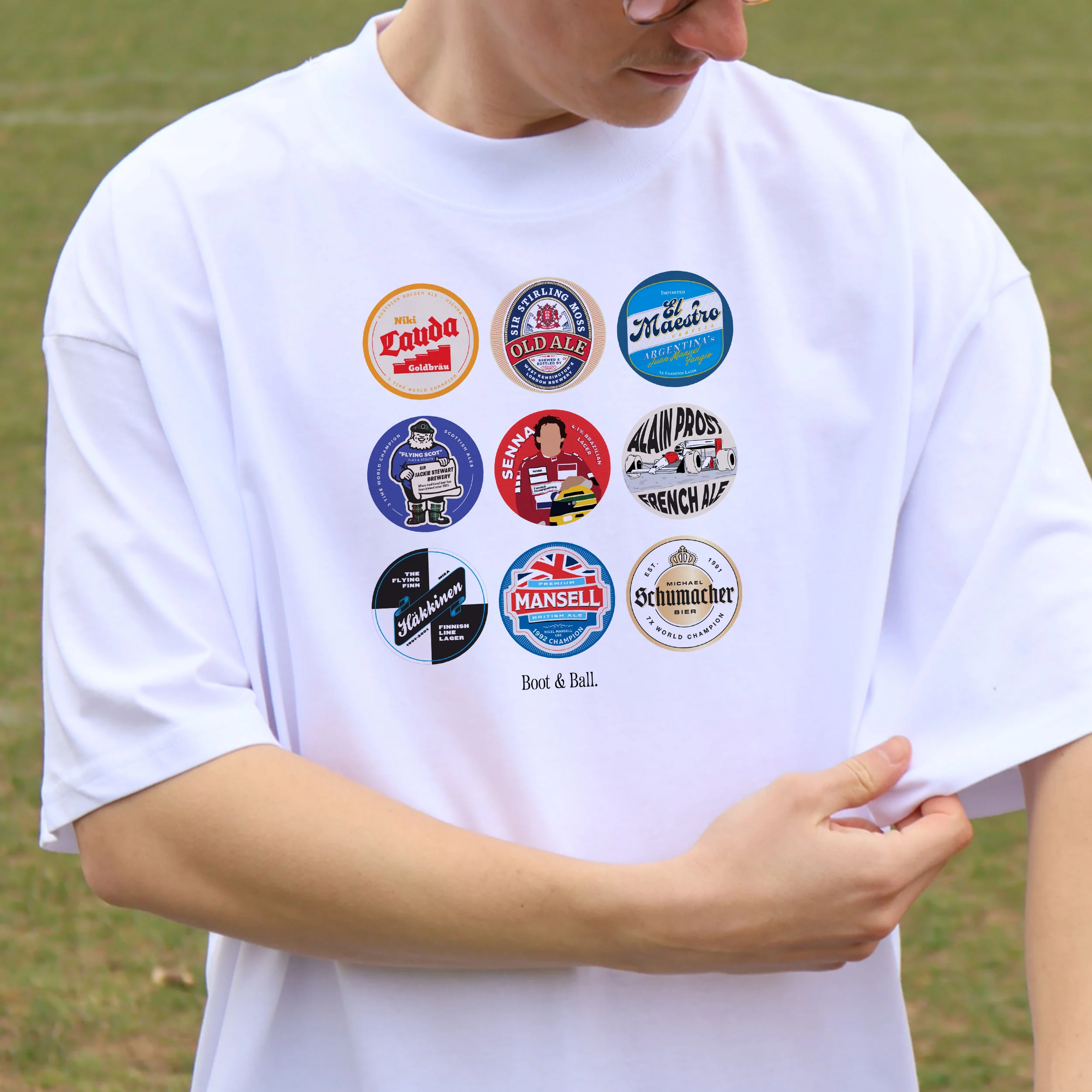 F1 Legends Beer Mats Oversized T-Shirt - Image 9