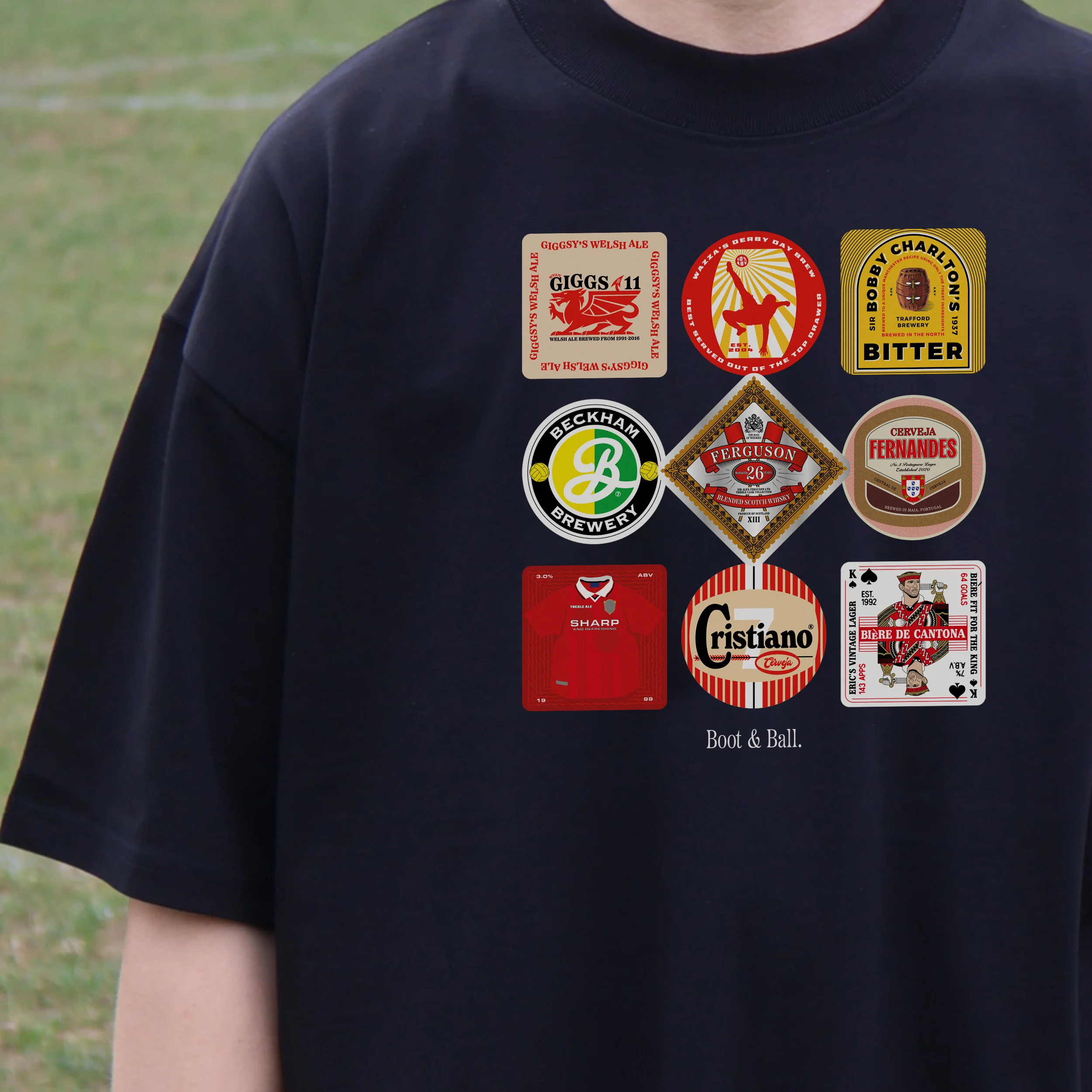 Man United Beer Mats Oversized T-Shirt - Image 9