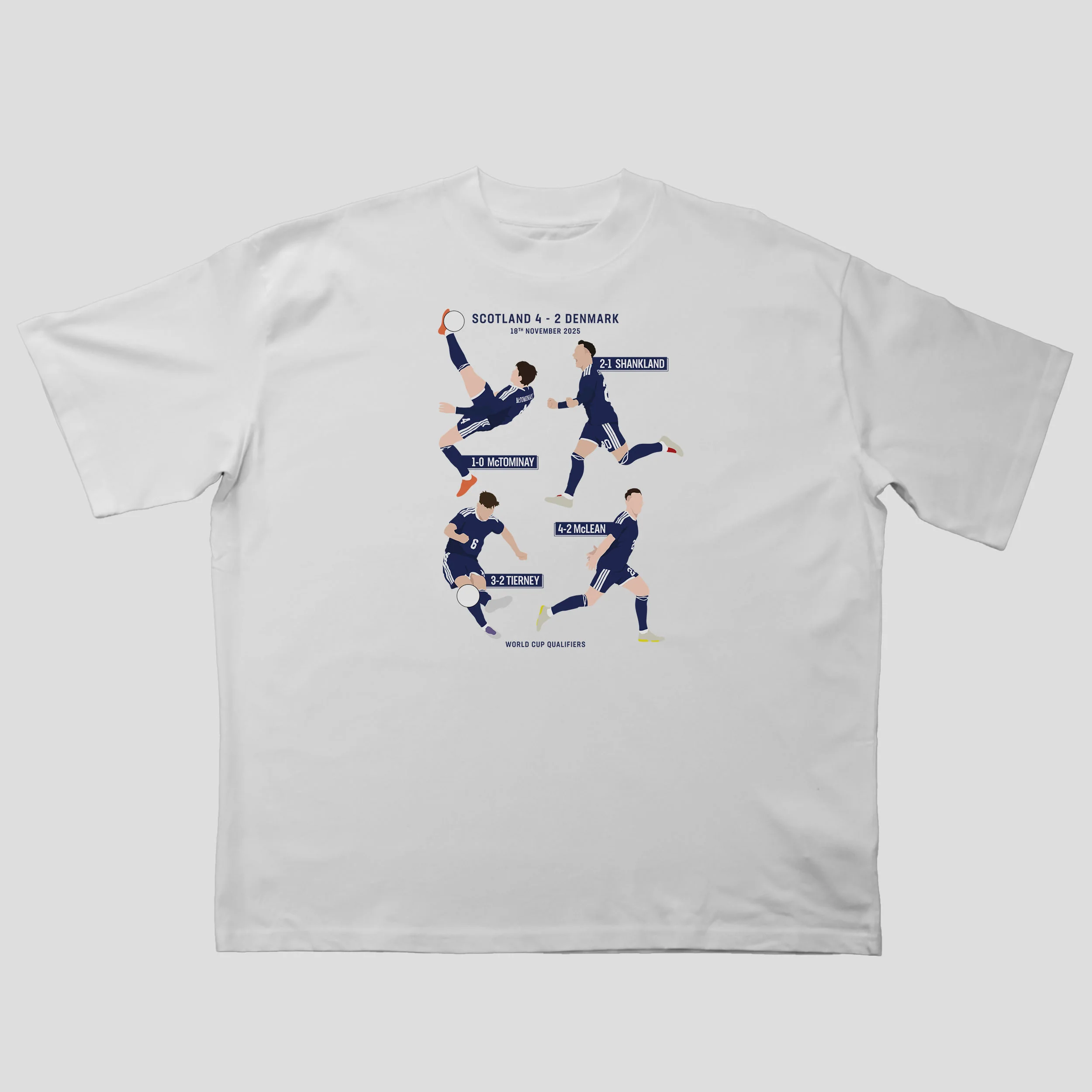Scotland vs Denmark World Cup Qualifier Oversized T-Shirt - Image 2