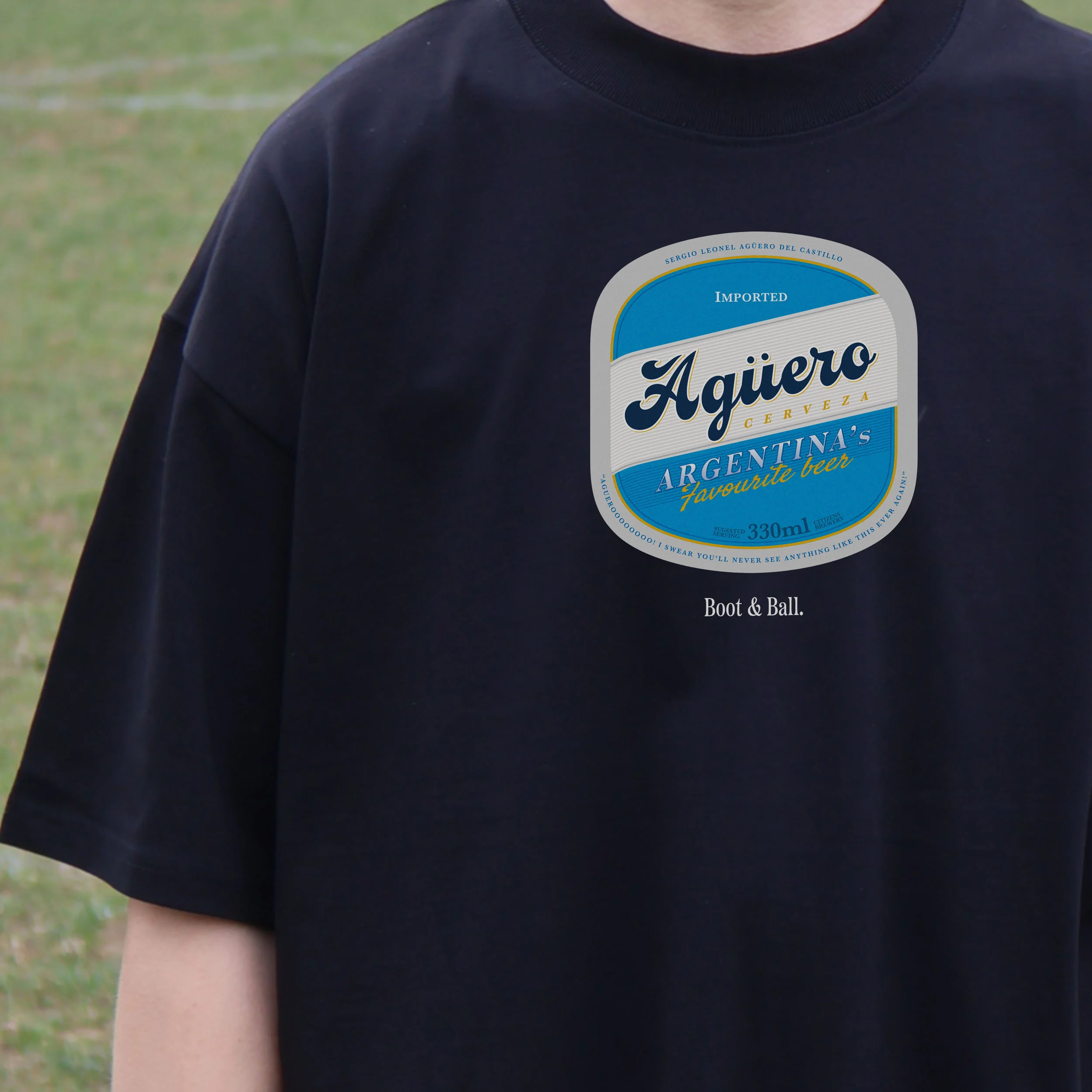 Sergio Agüero Man City Beer Mat Oversized T-Shirt - Image 7