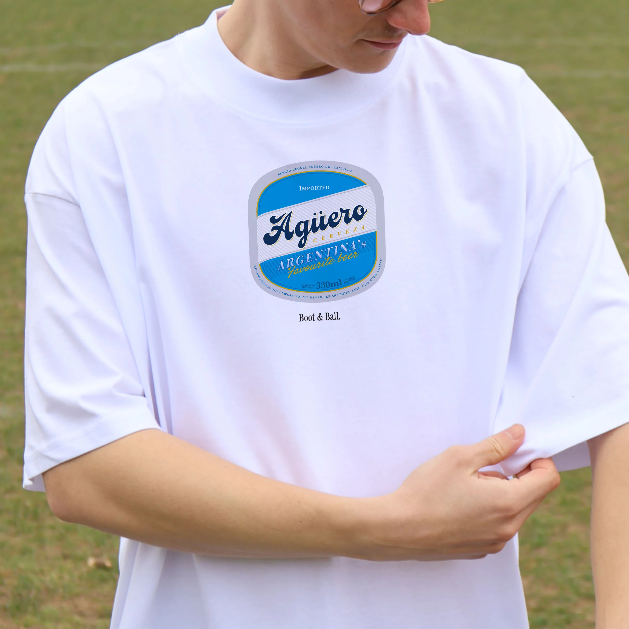 Sergio Agüero Man City Beer Mat Oversized T-Shirt - Image 9