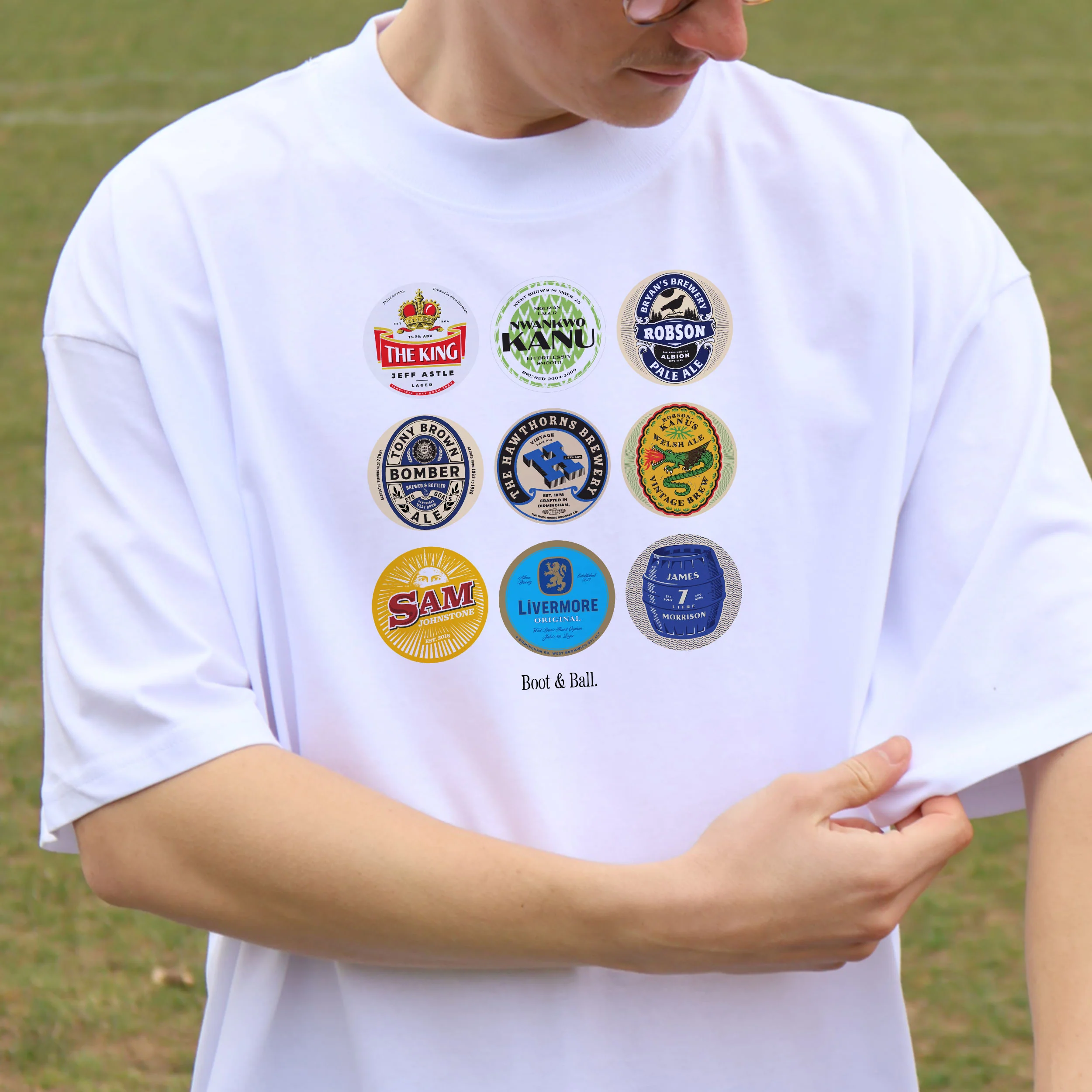 West Brom Beer Mats Oversized T-Shirt - Image 6