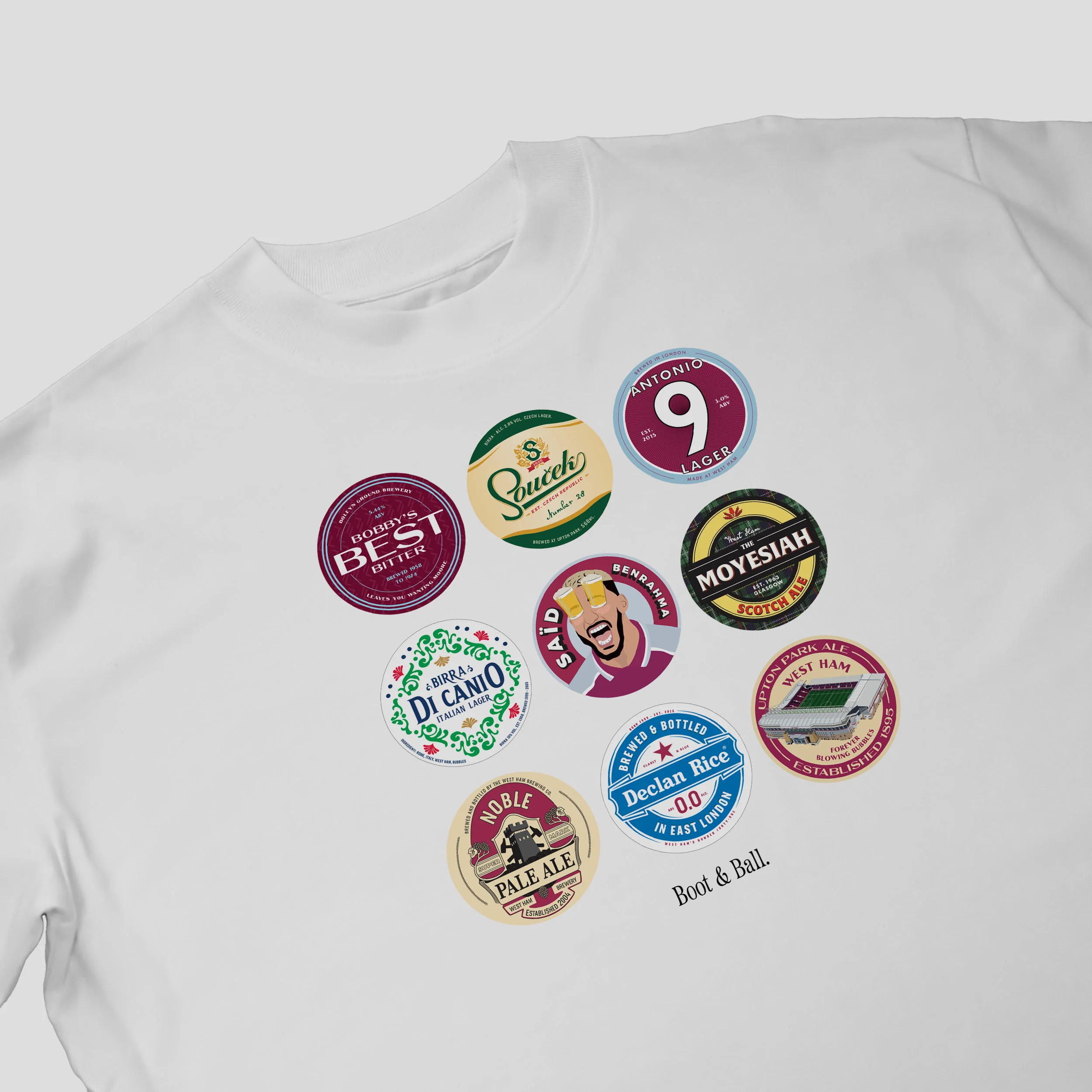 West Ham Beer Mats 1st Edition Oversized T-Shirt - Image 4
