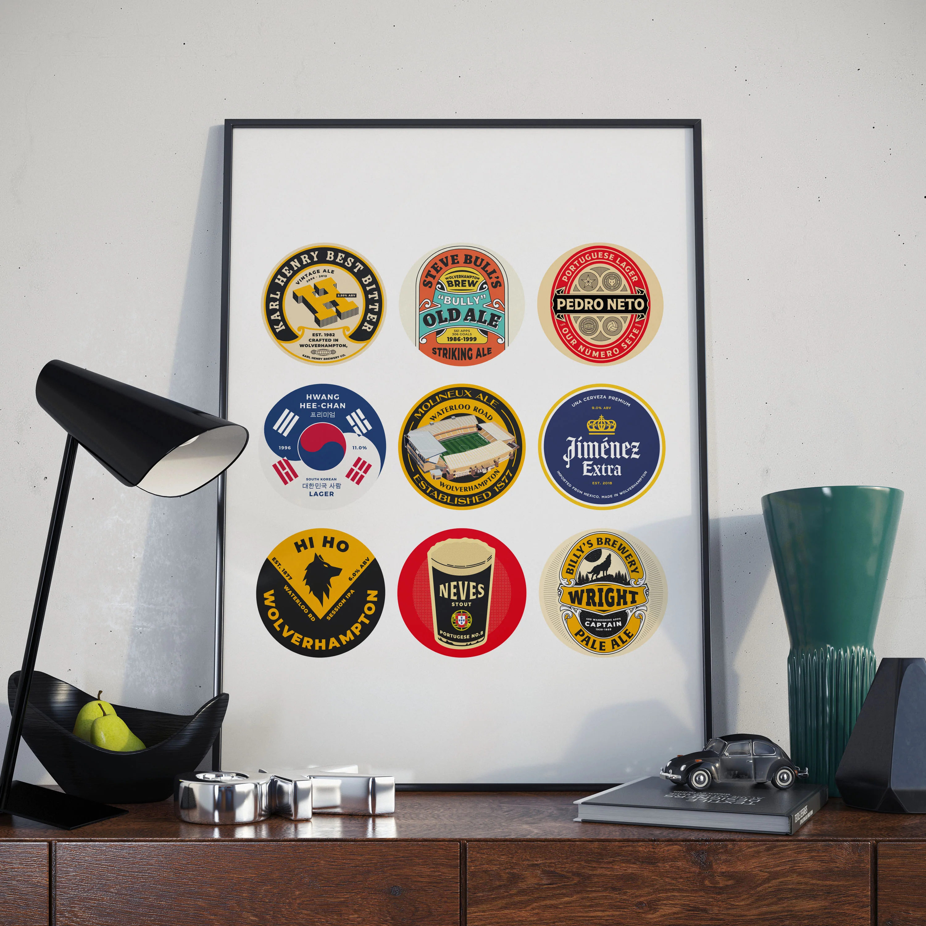 Wolves Beer Mat Art