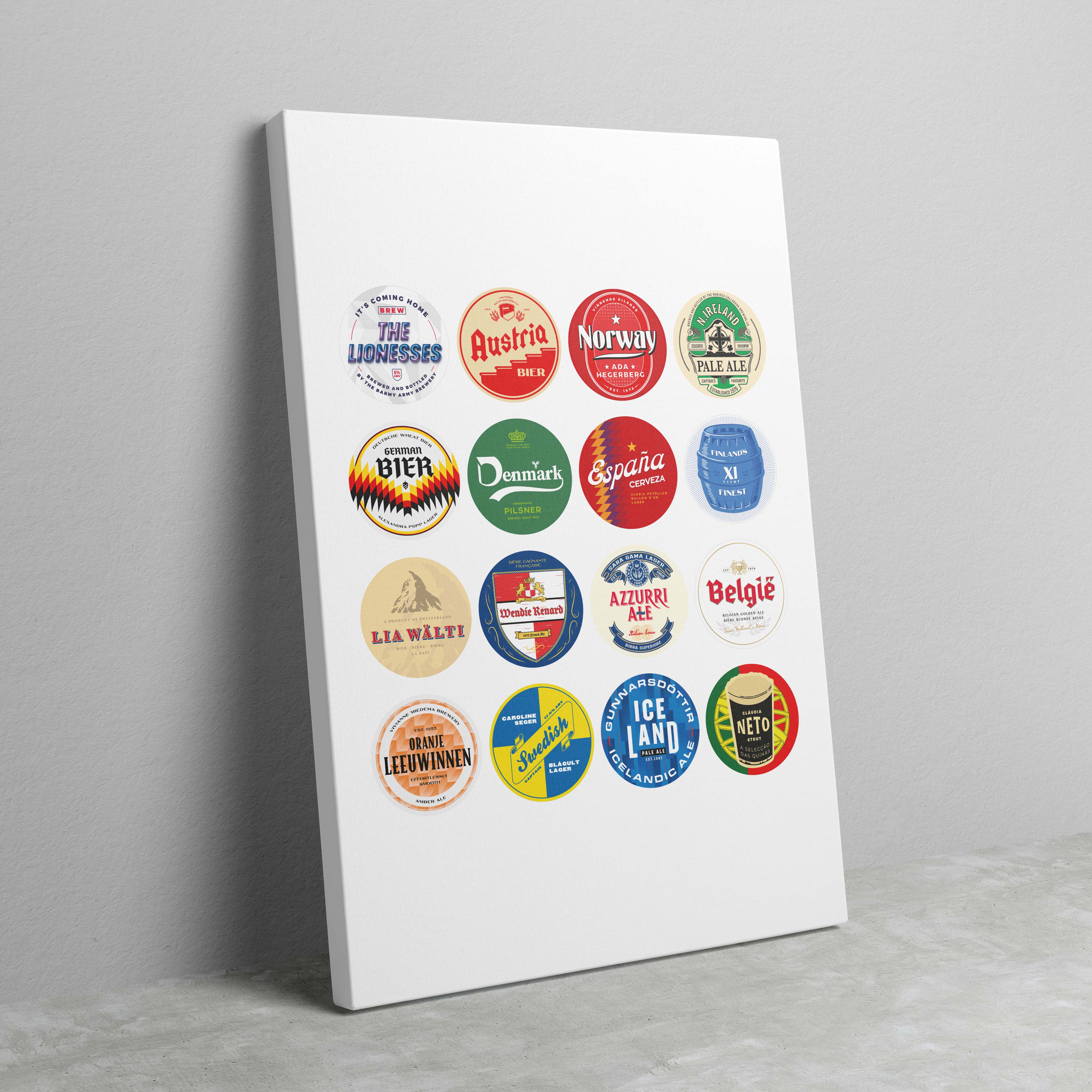Woman's EURO 2022 Football Beer Mat Art - Image 2