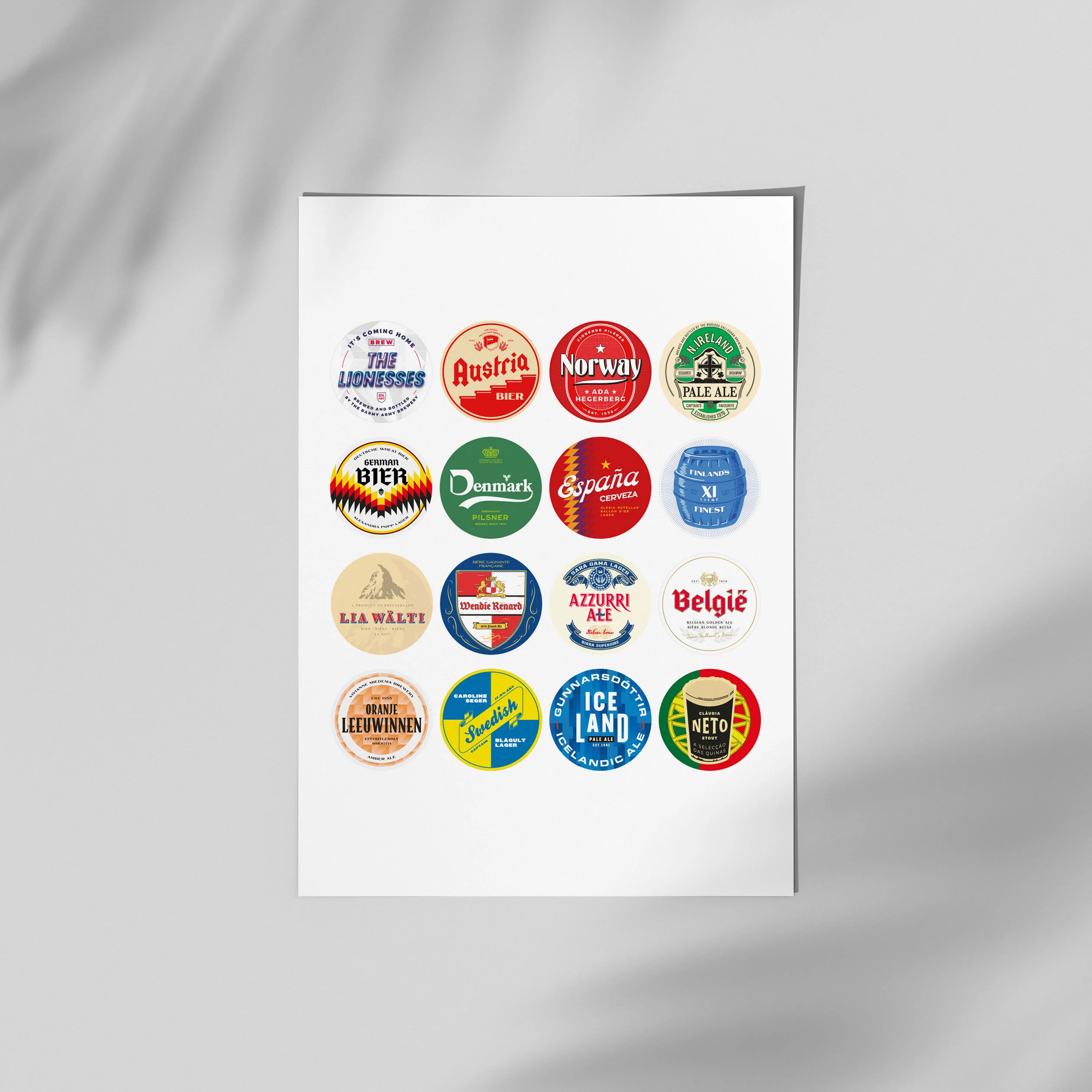 Woman's EURO 2022 Football Beer Mat Art - Image 4